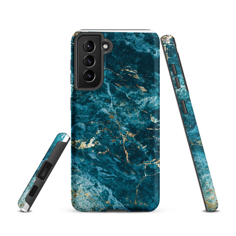 Liquid Blue marble - Samsung Tough Case Matte Samsung Galaxy S21 - phone cases