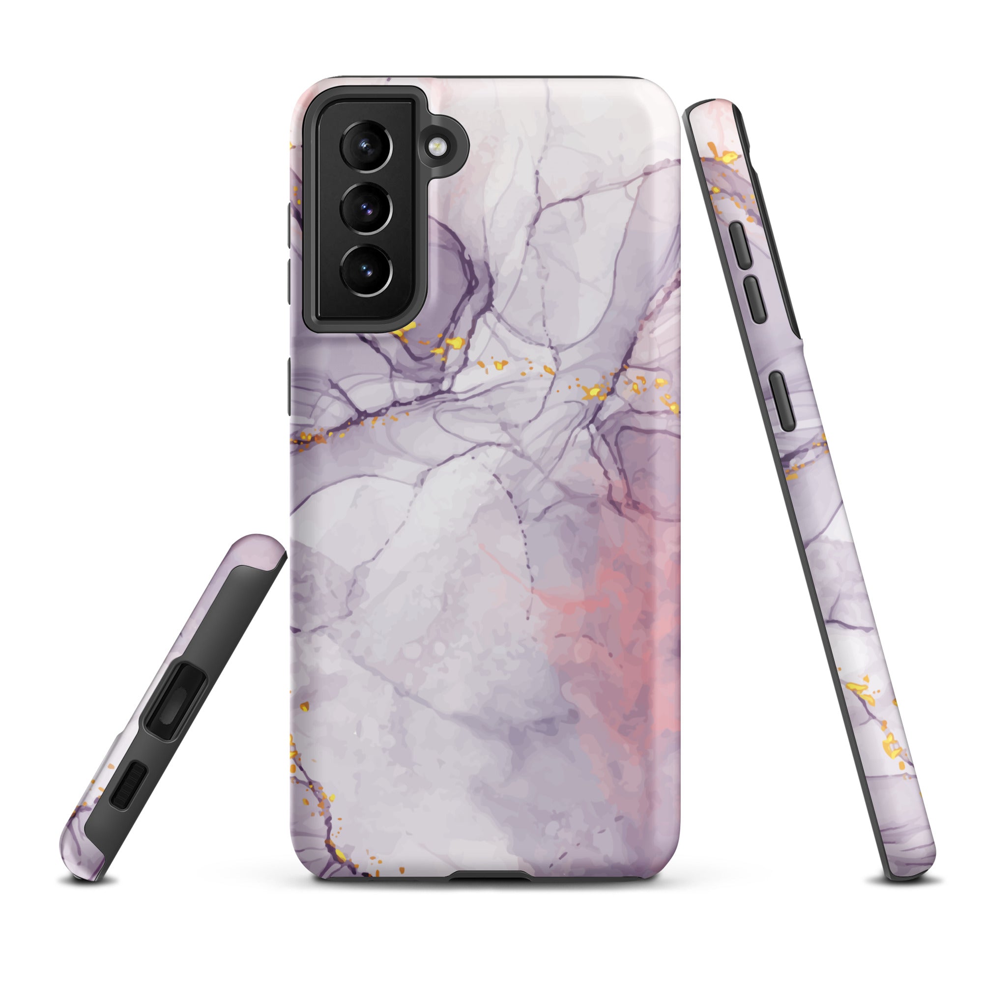 White Liquid Marble - Samsung Tough Case Matte Samsung Galaxy S21 Plus - phone cases