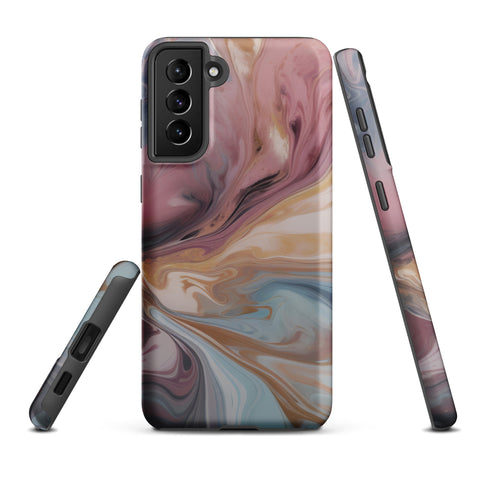 Liquid Colored Marble - Samsung Tough Case Matte Samsung Galaxy S21 Plus - phone cases