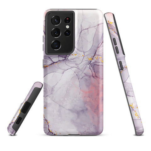 White Liquid Marble - Samsung Tough Case Matte Samsung Galaxy S21 Ultra - phone cases