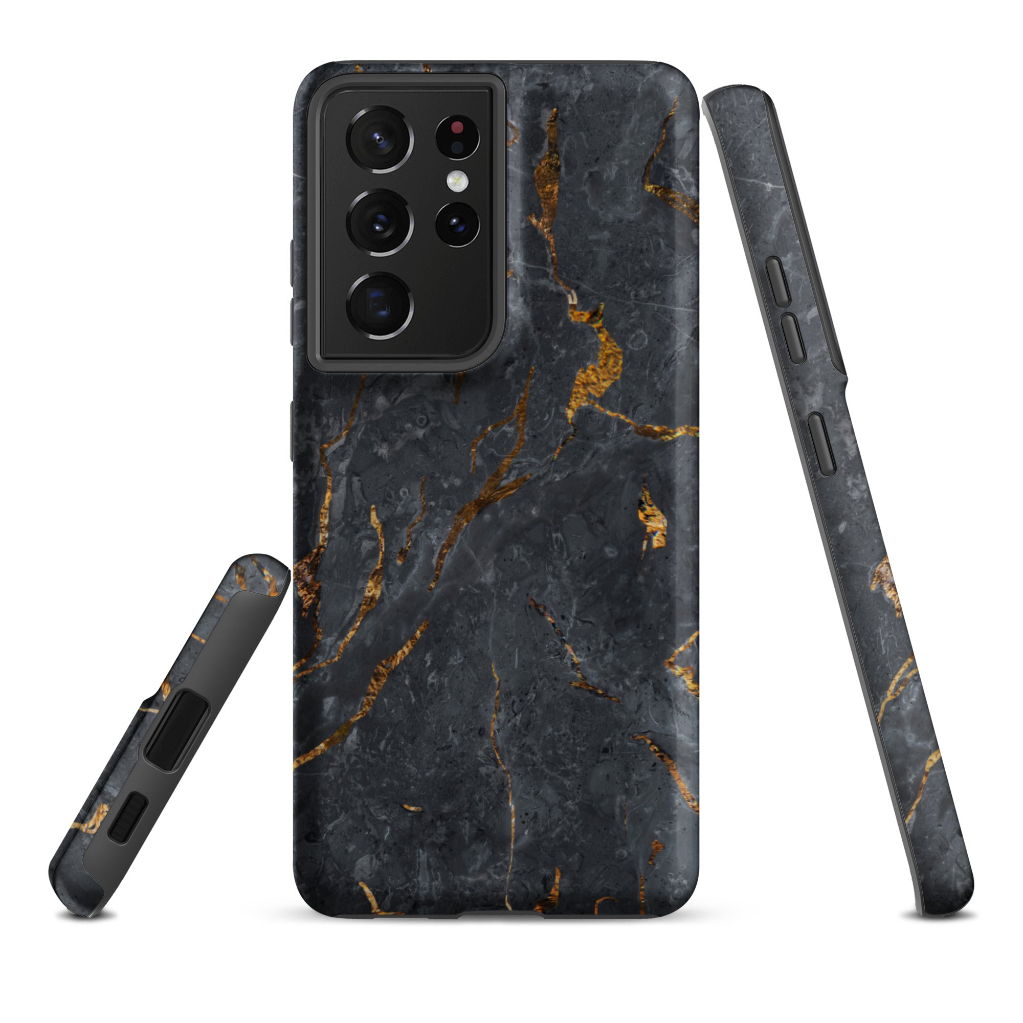 Black Golden Marble - Samsung Tough Case Matte Samsung Galaxy S21 Ultra - phone cases