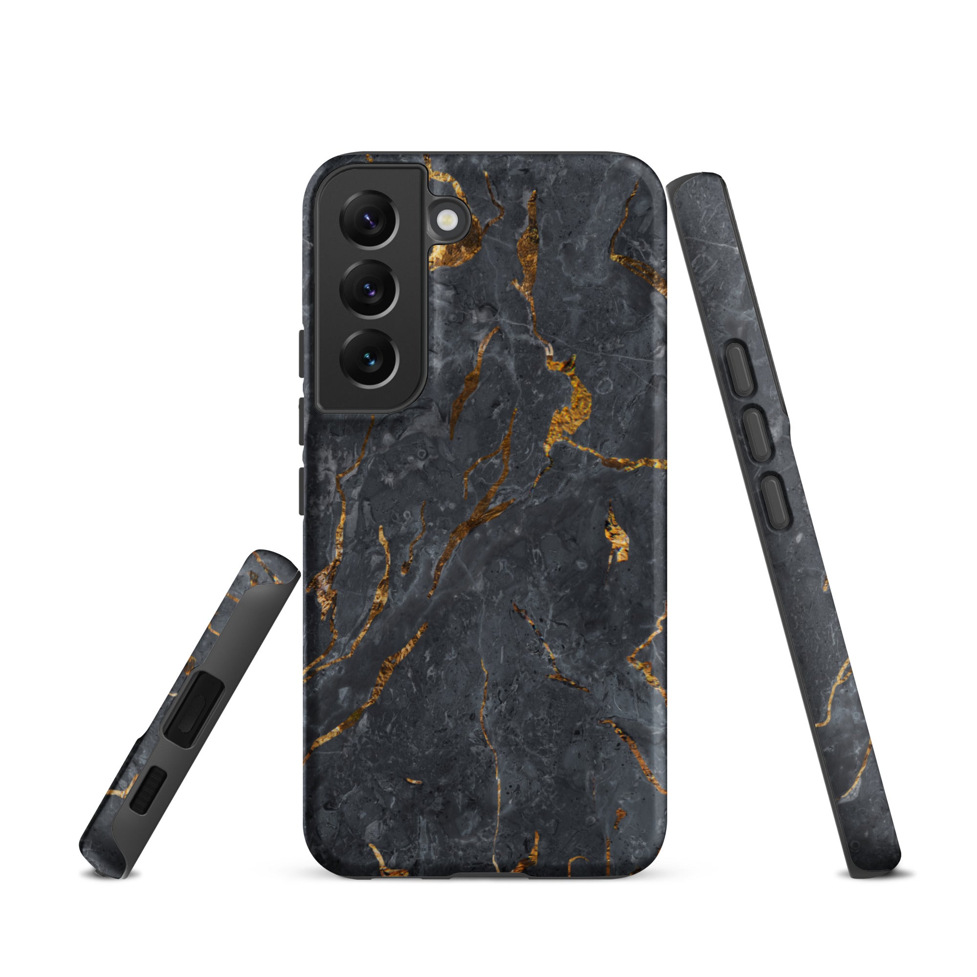 Black Golden Marble - Samsung Tough Case Matte Samsung Galaxy S22 - phone cases