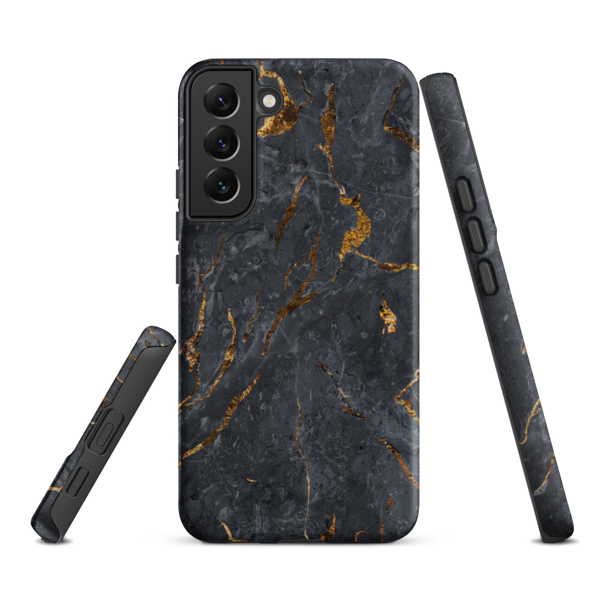 Black Golden Marble - Samsung Tough Case Matte Samsung Galaxy S22 Plus - phone cases