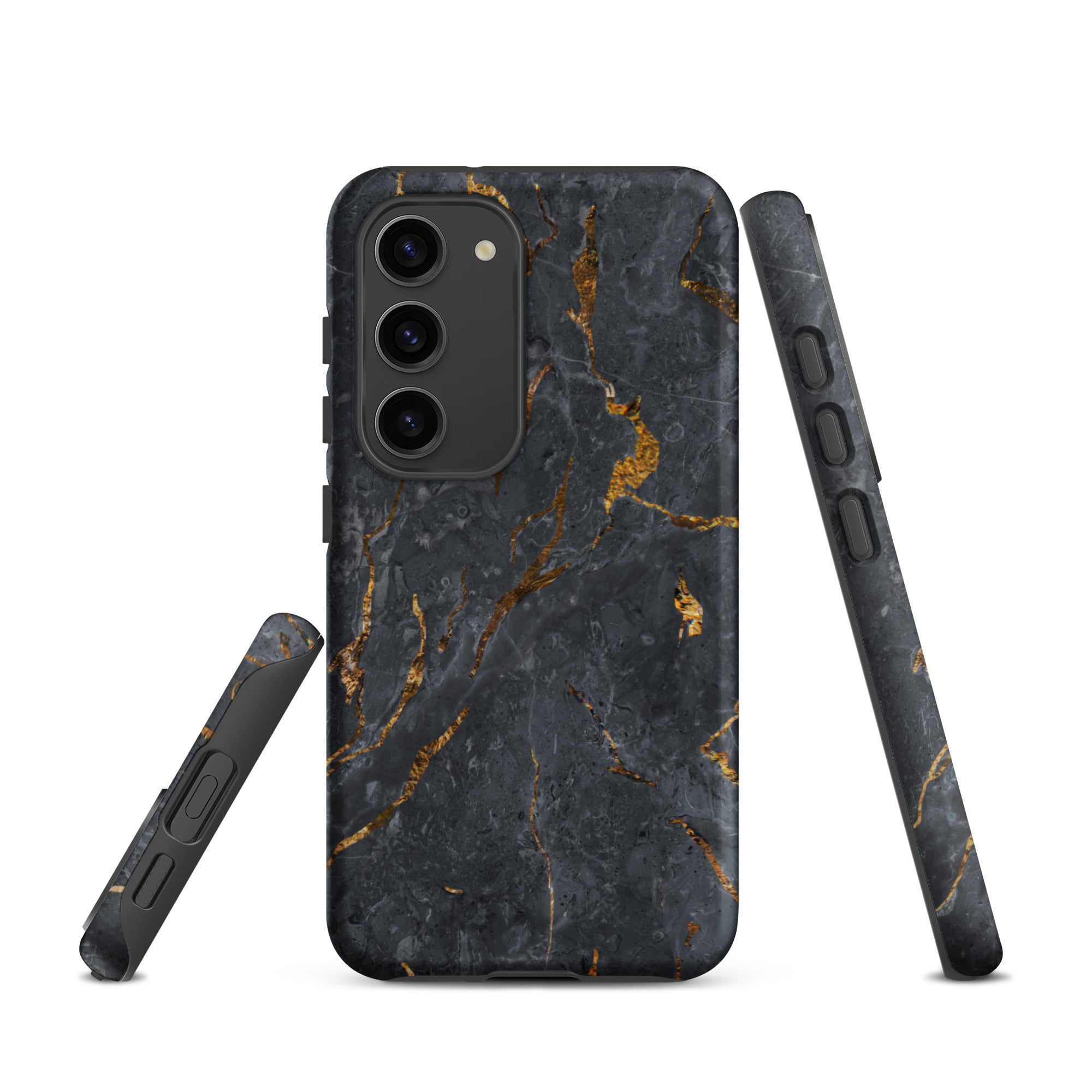 Black Golden Marble - Samsung Tough Case Matte Samsung Galaxy S23 - phone cases