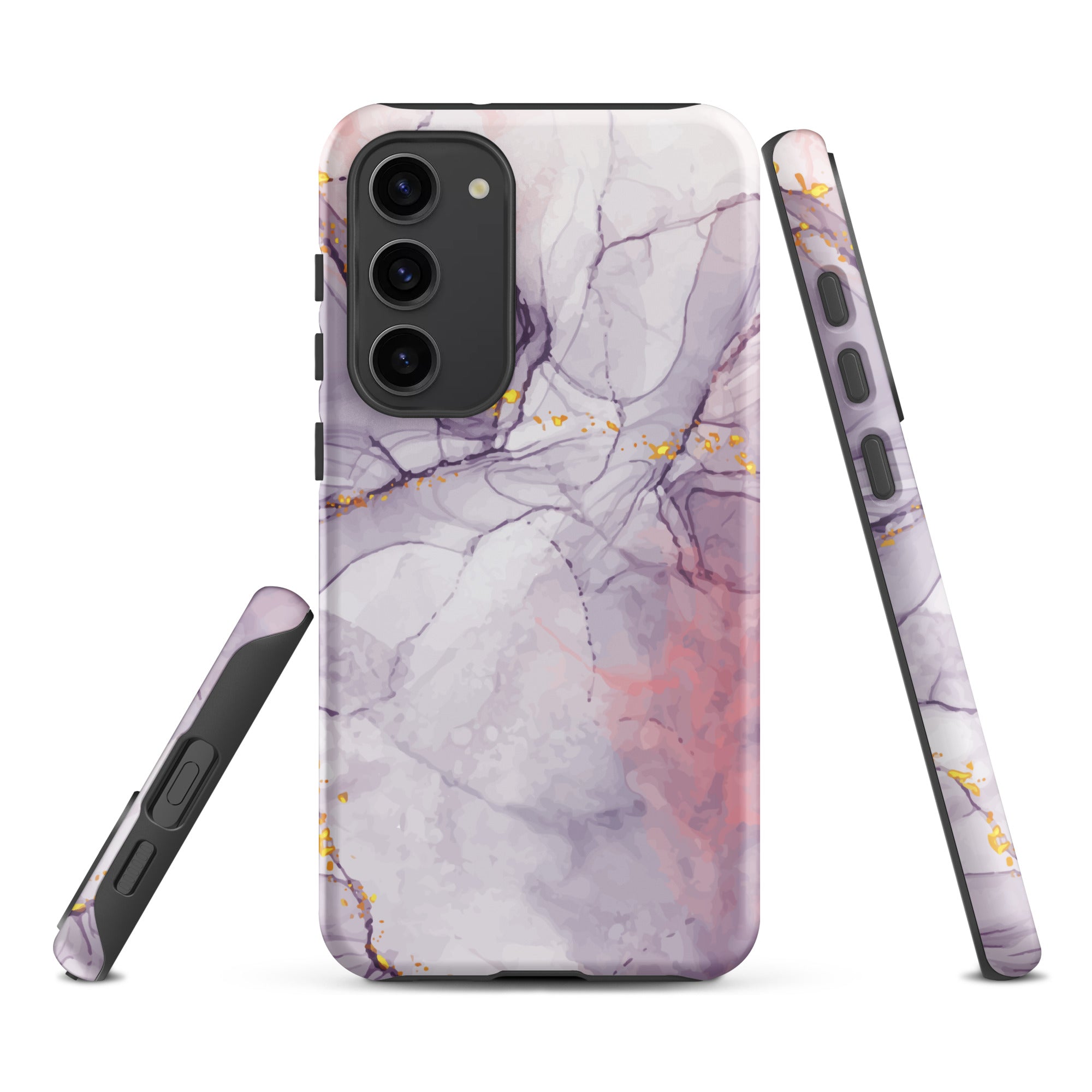 White Liquid Marble - Samsung Tough Case Matte Samsung Galaxy S23 Plus - phone cases