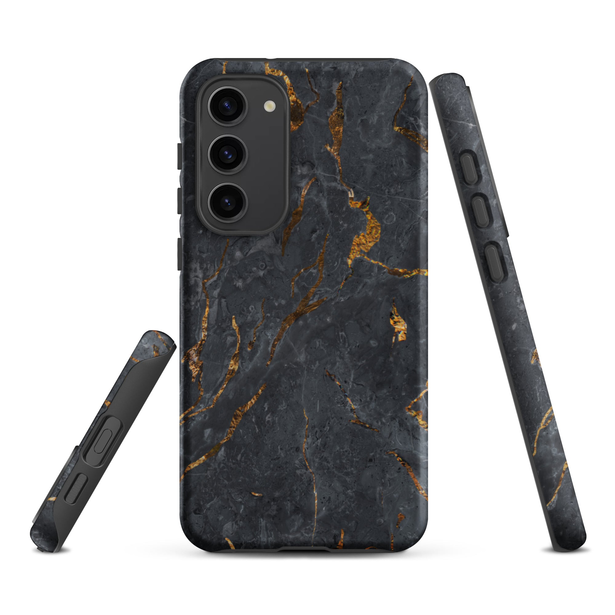 Black Golden Marble - Samsung Tough Case Matte Samsung Galaxy S23 Plus - phone cases